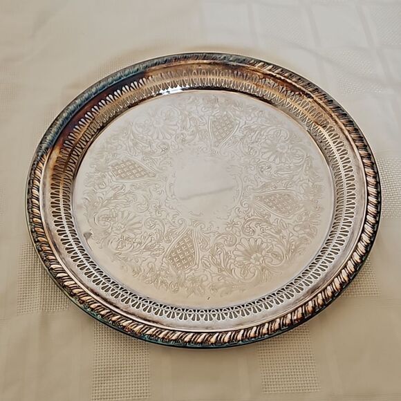 Rogers S.P.Brass Silver Serving Tray 13" - Picture 2 of 16